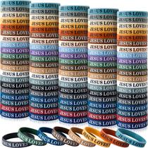 Pulseiras de borracha IDREAMBAND Jesus Loves You 100 unidades