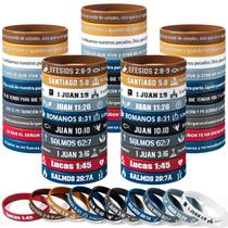 Pulseiras de borracha Skylety Spanish Bible Verse Motivational