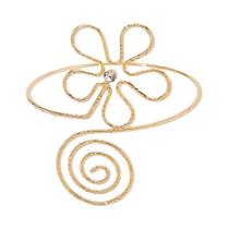 Pulseiras De Braço Ajustáveis Femininas Em Metal Punk Com Flores E Folhas, Joias De Mão