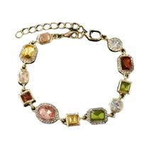 Pulseiras De Cadeia Ajustáveis Com Zircônia Cúbica Colorida Para Mulheres, Joias De Mão Modernas Pulseiras De Cadeia Ajustáveis Com Zircônia Cúbica Colorida Para Mulheres, Joias De Mão Modernas