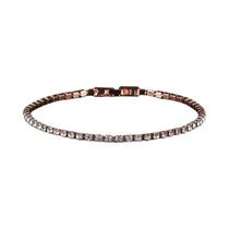 Pulseiras De Cadeia Em Ouro Rosé Para Mulheres Com Pequenos Cristais De Zircônia Cúbica, Joias Para
