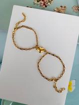Pulseiras de Casal amizade dupla duas em uma Semi Joia Verniz Italiano pulseira de imã coração