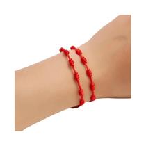 Pulseiras De Cordão Vermelho 2 Peças 7 Nós Amuleto Da Sorte Feito À Mão Para Mulheres Homens Casais