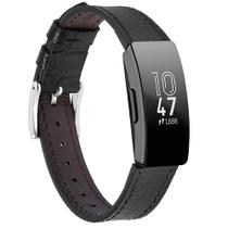 Pulseiras de couro compatíveis com Fitbit Inspire 3/2/1 - pretas