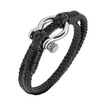 Pulseiras De Couro Multicamadas Para Homens Com Âncora De Aço Inoxidável, Presente Náutico Feito À