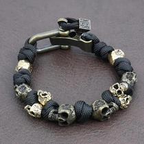 Pulseiras De Paracord Ajustáveis Com Crânio Gótico Punk Rock Joias Modernas Com Pingente De