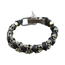 Pulseiras De Paracord Ajustáveis Com Crânio Gótico Punk Rock Joias Modernas Com Pingente De