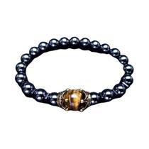 Pulseiras De Pedra Hematita Vintage Para Homens Com Contas, Presentes De Personalidade Na Moda