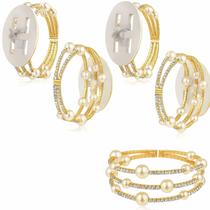 Pulseiras de pulso Corsage Hotop Bride Pearl Rhinestone