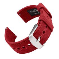 Pulseiras de relógio Archer Canvas Quick Release 18 mm em vermelho carmim