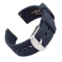 Pulseiras de relógio Archer Canvas Quick Release azul marinho 18 mm