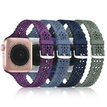 Pulseiras de relógio Bandiction Lace Silicone, pacote com 4, 38 mm a 49 mm Apple