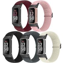 Pulseiras de relógio Buckood Elastic Nylon Fitbit Charge 6/5, pacote com 5 Pulseiras de relógio Buckood Elastic Nylon Fitbit Charge 6/5, pacote com 5