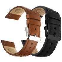 Pulseiras de relógio Fullmosa Leather de 20 mm para homens e mulheres, pacote com 2