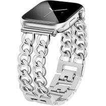 Pulseiras de relógio JR.DM Silver Cowboy Steel para Apple Watch 38-42mm Pulseiras de relógio JR.DM Silver Cowboy Steel para Apple Watch 38-42mm