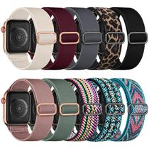 Pulseiras de relógio Maledan Stretchy Nylon Solo Loop, pacote com 10, 38-42 mm Pulseiras de relógio Maledan Stretchy Nylon Solo Loop, pacote com 10, 38-42 mm