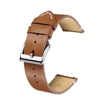 Pulseiras De Relógio Masculinas Em Couro Macio 20mm Com Fivela De Aço Preto Marrom Marrom Escuro