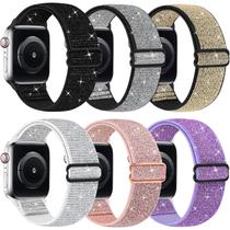 Pulseiras de relógio MEULOT Bling Nylon Stretchy 38 mm 40 mm 41 mm 6 unidades