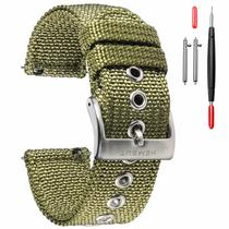 Pulseiras de relógio torbollo 20mm para homens, verde nylon, duas peças