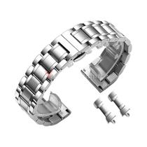 Pulseiras De Relógio Universais De Aço Inoxidável Com Extremidade Curvada 12-24mm Fecho Borboleta