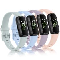 Pulseiras de reposição compatíveis com Vancle Fitbit Inspire 3, pacote com 4 Pulseiras de reposição compatíveis com Vancle Fitbit Inspire 3, pacote com 4