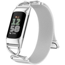 Pulseiras de reposição JKD Silver para Fitbit Charge 6/5 Silver
