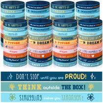 Pulseiras de silicone Bucherry Motivational Quote 120 unidades