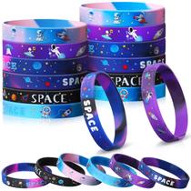 Pulseiras de silicone com tema espacial Aoriher Galaxy Bracelets Pulseiras de silicone com tema espacial Aoriher Galaxy Bracelets