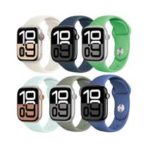 Pulseiras De Silicone Para Apple Watch Série 1 2 3 4 5 6 7 8 9 10 SE 40mm 42mm 44mm 45mm 49mm