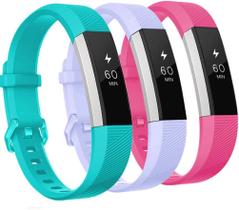 Pulseiras de Silicone para Fitbit Alta e Alta HR - Pacote com 3 - Fivela de Metal