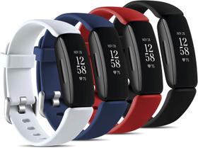 Pulseiras de Silicone para Fitbit Inspire 2/Inspire - Kit com 4 Pulseiras Ajustáveis e à Prova D'Água