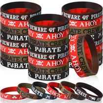 Pulseiras de silicone pirata Capoda Ahoy Matey para crianças 48 unidades Pulseiras de silicone pirata Capoda Ahoy Matey para crianças 48 unidades