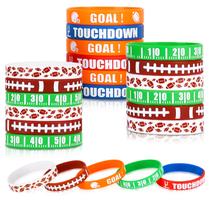 Pulseiras de silicone, pulseira de futebol, pacote com 35 unidades