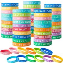 Pulseiras de silicone QEERBSIN Inspirational 100 unidades multicoloridas
