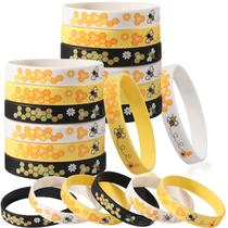 Pulseiras de silicone Threan Bee Bulk Pack Honeybee 48 peças