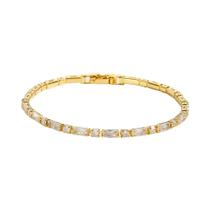 Pulseiras De Tênis Em Zircônia Cúbica Cor Dourada Para Mulheres, Joias Delicadas Empilháveis De