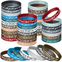 Pulseiras Ecation Bible Verses Silicone Inspirational 48 unidades