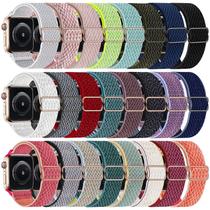 Pulseiras Elásticas de Nylon DMIGADIGLO para Apple Watch (38-46mm) - Pacote com 24