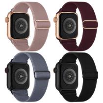 Pulseiras elásticas de nylon Solo Loop para Apple Watch, pacote com 4