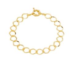 Pulseiras Elos 3D com Fecho de Boia Banhada em Ouro 18K Pulseiras Elos 3D com Fecho de Boia Banhada em Ouro 18K