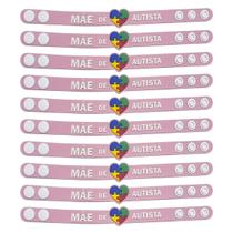 Pulseiras emborrachada pai e mãe de autista identificação autismo pulseira com regulagem 20un