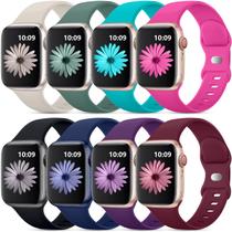 Pulseiras esportivas compatíveis com Apple Watch DaQin, pacote com 8, 38 a 49 mm