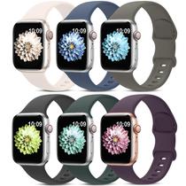 Pulseiras esportivas compatíveis com Apple Watch de 38 mm a 49 mm, pacote com 6 Pulseiras esportivas compatíveis com Apple Watch de 38 mm a 49 mm, pacote com 6