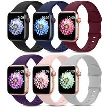 Pulseiras esportivas compatíveis com Apple Watch, pacote com 6 AMSKY Pulseiras esportivas compatíveis com Apple Watch, pacote com 6 AMSKY