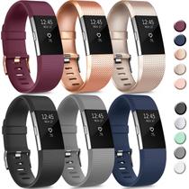 Pulseiras esportivas compatíveis com Fitbit Charge 2 AK (pacote com 6)