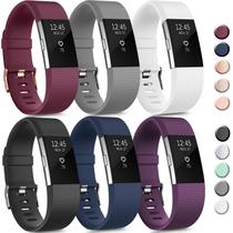 Pulseiras esportivas compatíveis com Fitbit Charge 2 AK (pacote com 6)