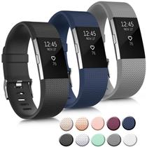 Pulseiras esportivas Mugust compatíveis com Fitbit Charge 2 (pacote com 3)