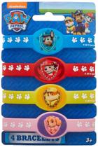 Pulseiras exclusivas Paw Patrol, elásticas, de cores variadas, x4