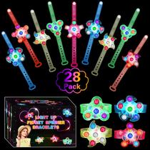 Pulseiras Fidget Spinner Siwarm LED Light Up, pacote com 28 unidades para crianças Pulseiras Fidget Spinner Siwarm LED Light Up, pacote com 28 unidades para crianças