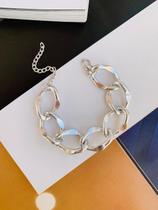 Pulseiras folheadas Elo G modelo martelado tendência Maximalismo Pulseiras folheadas Elo G modelo martelado tendência Maximalismo